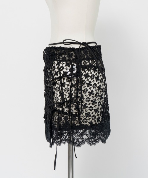 MAISON SPECIAL(メゾンスペシャル)の「Multi-Way Lace Wrap Skirt/マルチウェイレースラップスカート(スカート・レディース・ブラック/ホワイト・FREE)」の14枚目の写真