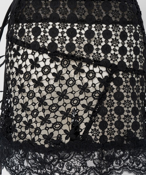 MAISON SPECIAL(メゾンスペシャル)の「Multi-Way Lace Wrap Skirt/マルチウェイレースラップスカート(スカート・レディース・ブラック/ホワイト・FREE)」の16枚目の写真