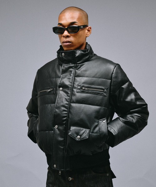 ANDER HUNK(アンダーハンク)の「Riders Design Padded Short Jacket/ライダースデザインパデッドショートジャケット(ダウンジャケット/コート・メンズ・ブラック系その他/ブラック・SMALL/MEDIUM/LARGE)」の22枚目の写真
