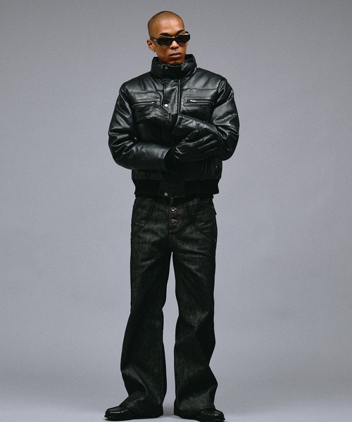 ANDER HUNK(アンダーハンク)の「Riders Design Padded Short Jacket/ライダースデザインパデッドショートジャケット(ダウンジャケット/コート・メンズ・ブラック系その他/ブラック・SMALL/MEDIUM/LARGE)」の14枚目の写真