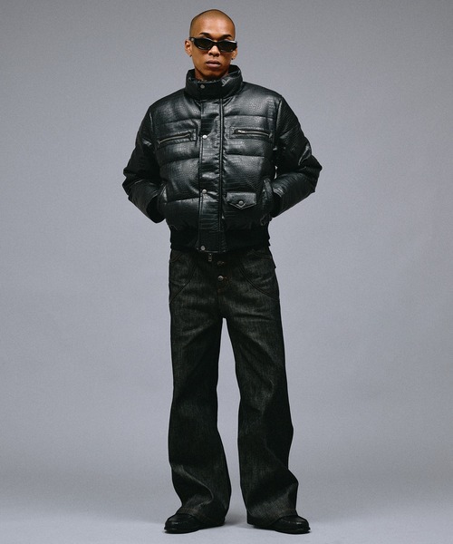 ANDER HUNK(アンダーハンク)の「Riders Design Padded Short Jacket/ライダースデザインパデッドショートジャケット(ダウンジャケット/コート・メンズ・ブラック系その他/ブラック・SMALL/MEDIUM/LARGE)」の16枚目の写真