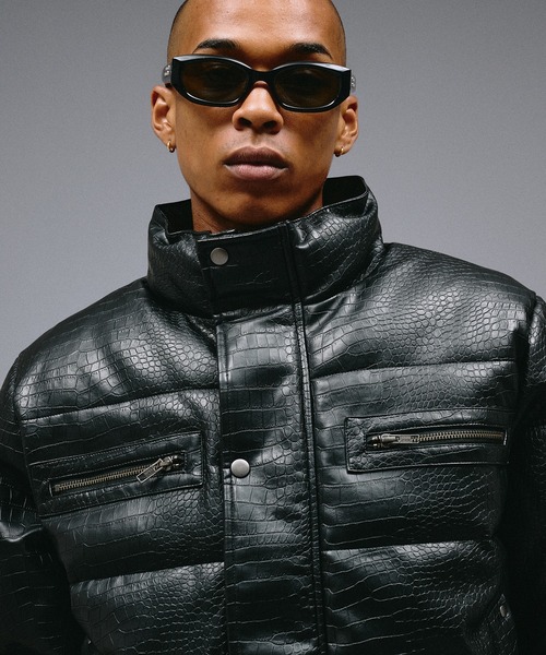 ANDER HUNK(アンダーハンク)の「Riders Design Padded Short Jacket/ライダースデザインパデッドショートジャケット(ダウンジャケット/コート・メンズ・ブラック系その他/ブラック・SMALL/MEDIUM/LARGE)」の8枚目の写真