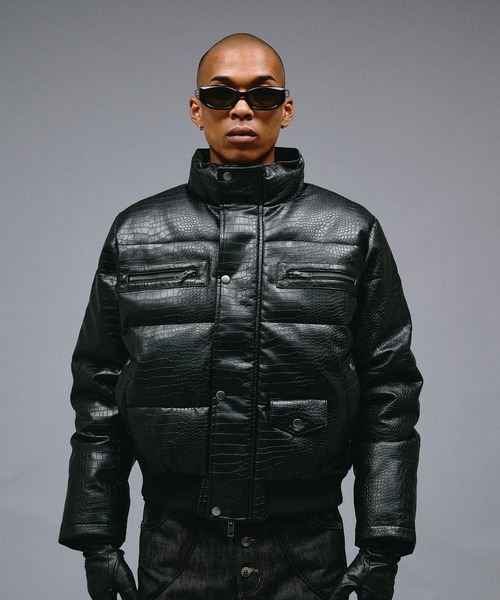 ANDER HUNK(アンダーハンク)の「Riders Design Padded Short Jacket/ライダースデザインパデッドショートジャケット(ダウンジャケット/コート・メンズ・ブラック系その他/ブラック・SMALL/MEDIUM/LARGE)」の7枚目の写真