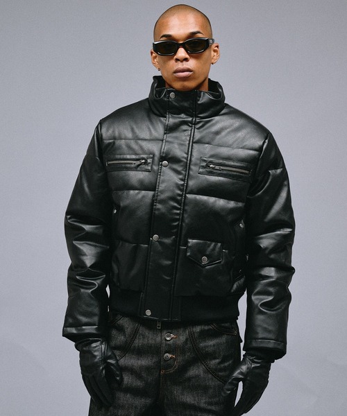 ANDER HUNK(アンダーハンク)の「Riders Design Padded Short Jacket/ライダースデザインパデッドショートジャケット(ダウンジャケット/コート・メンズ・ブラック系その他/ブラック・SMALL/MEDIUM/LARGE)」の18枚目の写真