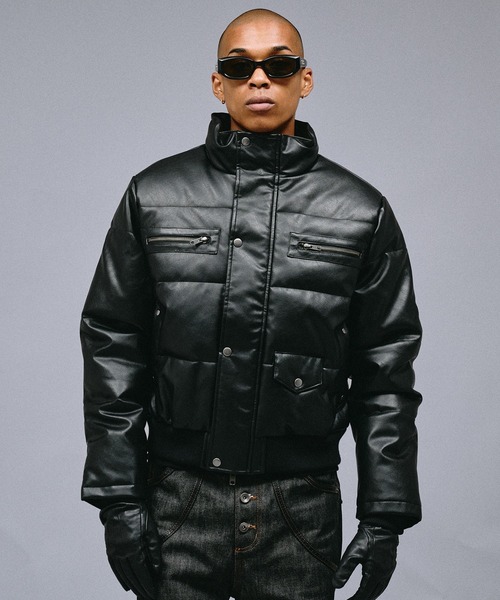 ANDER HUNK(アンダーハンク)の「Riders Design Padded Short Jacket/ライダースデザインパデッドショートジャケット(ダウンジャケット/コート・メンズ・ブラック系その他/ブラック・SMALL/MEDIUM/LARGE)」の19枚目の写真