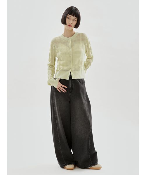 emmi(エミ)の「ウエストゴムサイドタックデニムパンツ(デニムパンツ・レディース・ブラック/ブルー・1/0)」の18枚目の写真