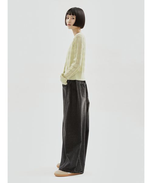 emmi(エミ)の「ウエストゴムサイドタックデニムパンツ(デニムパンツ・レディース・ブラック/ブルー・1/0)」の19枚目の写真