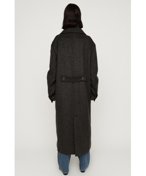 SLY(スライ)の「BIG COLLAR DOUBLE LONG COAT ビッグカラーダブルミディコート 秋服 冬服(ステンカラーコート・レディース・ブラック/杢グレー/ブラウン/マルチ・FREE)」の15枚目の写真