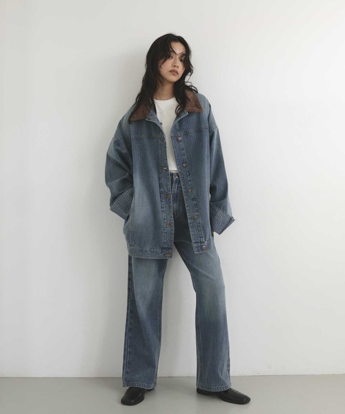 hellam(へラム)の「ヴィンテージライクストライプデニムパンツ(デニムパンツ・レディース・インディゴブルー/ブルー・MEDIUM/SMALL)」の9枚目の写真