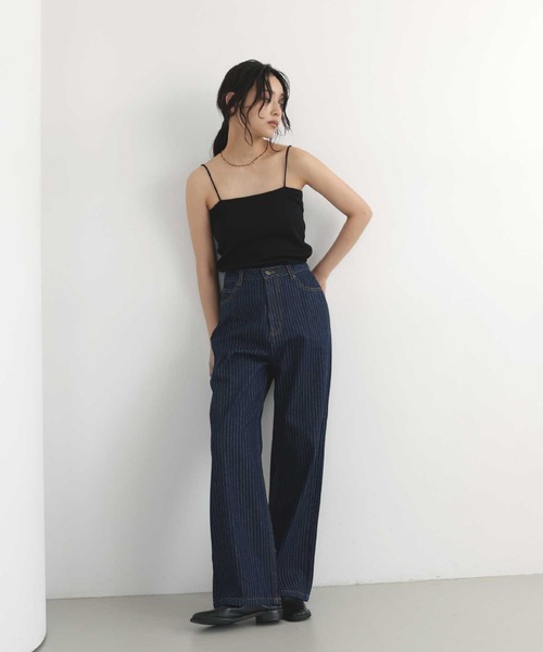 hellam(へラム)の「ヴィンテージライクストライプデニムパンツ(デニムパンツ・レディース・インディゴブルー/ブルー・MEDIUM/SMALL)」の14枚目の写真