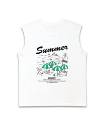 ビーチパラソルオーバーサイズスリーブレスTシャツ