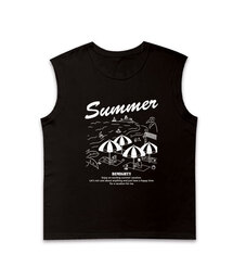 ビーチパラソルオーバーサイズスリーブレスTシャツ