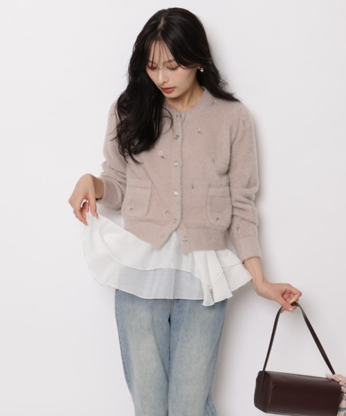 Apuweiser-riche（アプワイザーリッシェ）の「小花刺繍ふわふわニット（ニット/セーター・レディース・チャコールグレー/ピンク/ミント・2）」の21枚目の写真