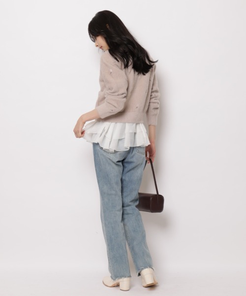 Apuweiser-riche（アプワイザーリッシェ）の「小花刺繍ふわふわニット（ニット/セーター・レディース・チャコールグレー/ピンク/ミント・2）」の22枚目の写真