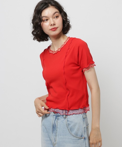niko and...(ニコアンド)の「【WILLIAM B.ELIOTT】フライスチュールプルオーバー(Tシャツ/カットソー・レディース・レッド/オフホワイト・MEDIUM/LARGE)」の13枚目の写真