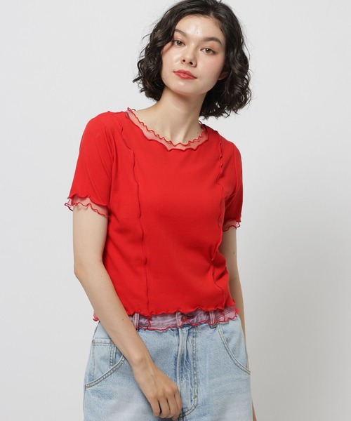 niko and...(ニコアンド)の「【WILLIAM B.ELIOTT】フライスチュールプルオーバー(Tシャツ/カットソー・レディース・レッド/オフホワイト・MEDIUM/LARGE)」の14枚目の写真