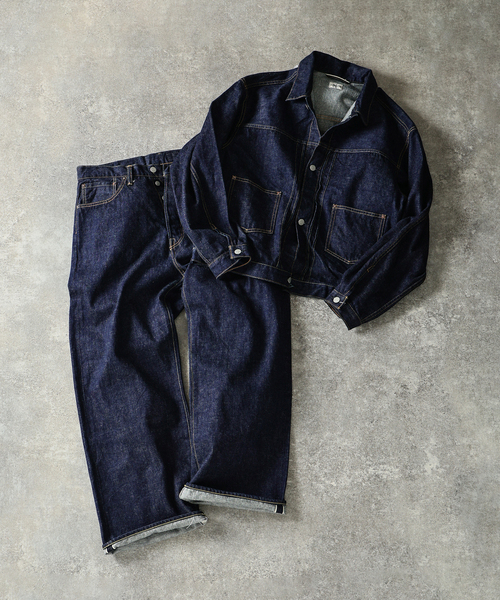 JOURNAL STANDARD J.S HOMESTEAD（ジャーナルスタンダードホームステッド）の「J.S.Homestead / 石川台 デニム 5ポケット ワイド（デニムパンツ・メンズ・ネイビー・MEDIUM/LARGE）」の2枚目の写真