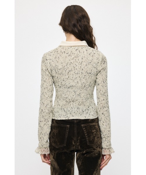 MOUSSY(マウジー)の「【26年AW新作】KNITTING COLLAR SHEER シャツ(シャツ/ブラウス・レディース・ブラウン/ネイビー/アイボリー・FREE)」の10枚目の写真