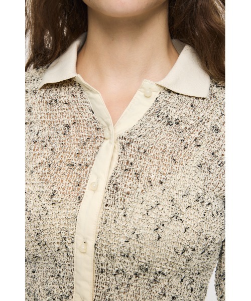 MOUSSY(マウジー)の「【26年AW新作】KNITTING COLLAR SHEER シャツ(シャツ/ブラウス・レディース・ブラウン/ネイビー/アイボリー・FREE)」の11枚目の写真