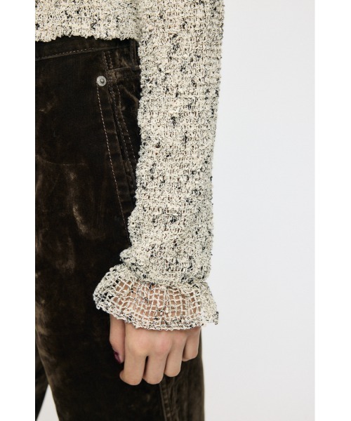 MOUSSY(マウジー)の「【26年AW新作】KNITTING COLLAR SHEER シャツ(シャツ/ブラウス・レディース・ブラウン/ネイビー/アイボリー・FREE)」の12枚目の写真