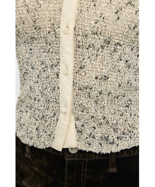 MOUSSY(マウジー)の「【26年AW新作】KNITTING COLLAR SHEER シャツ(シャツ/ブラウス・レディース・ブラウン/ネイビー/アイボリー・FREE)」の13枚目の写真