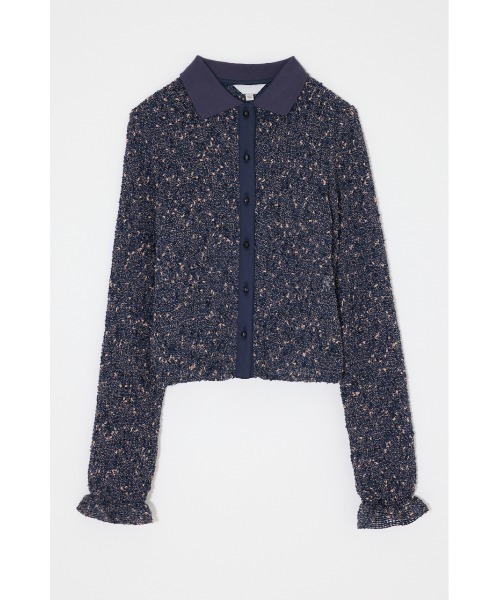 MOUSSY(マウジー)の「【26年AW新作】KNITTING COLLAR SHEER シャツ(シャツ/ブラウス・レディース・ブラウン/ネイビー/アイボリー・FREE)」の20枚目の写真