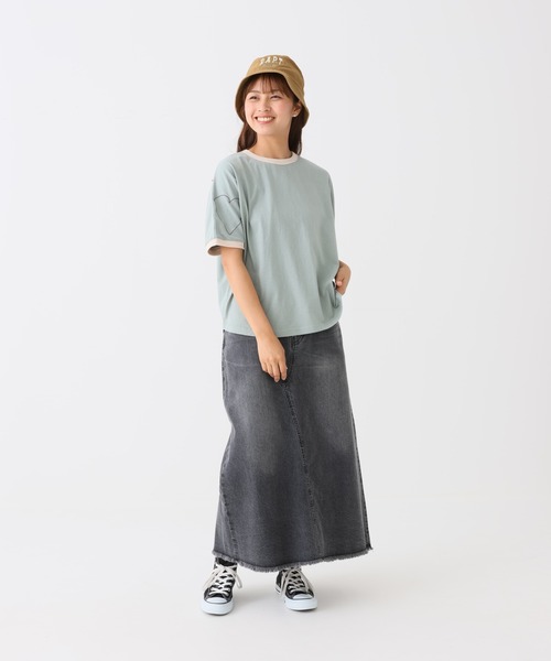 HEART MARKET(ハートマーケット)の「ハート袖刺繍BIG T(Tシャツ/カットソー・レディース・ブラック系/ミント/ネイビー/ナチュラル・FREE)」の5枚目の写真