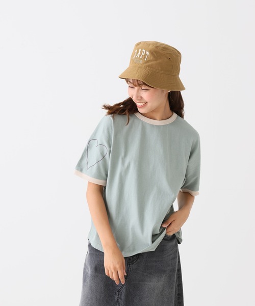 HEART MARKET(ハートマーケット)の「ハート袖刺繍BIG T(Tシャツ/カットソー・レディース・ブラック系/ミント/ネイビー/ナチュラル・FREE)」の9枚目の写真