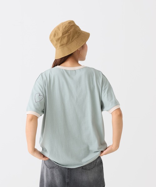 HEART MARKET(ハートマーケット)の「ハート袖刺繍BIG T(Tシャツ/カットソー・レディース・ブラック系/ミント/ネイビー/ナチュラル・FREE)」の12枚目の写真