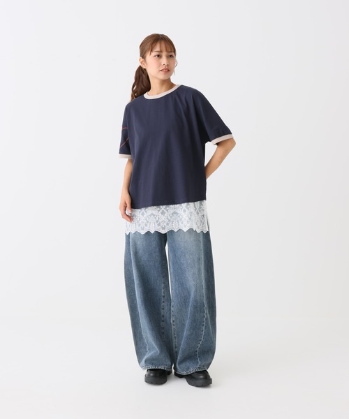 HEART MARKET(ハートマーケット)の「ハート袖刺繍BIG T(Tシャツ/カットソー・レディース・ブラック系/ミント/ネイビー/ナチュラル・FREE)」の17枚目の写真