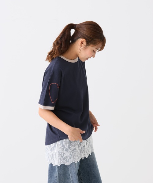 HEART MARKET(ハートマーケット)の「ハート袖刺繍BIG T(Tシャツ/カットソー・レディース・ブラック系/ミント/ネイビー/ナチュラル・FREE)」の20枚目の写真