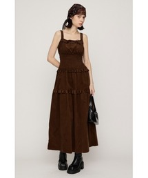 SHIRRING FRILL L/OP シャーリングフリルロングワンピース 秋服 キャミワンピース