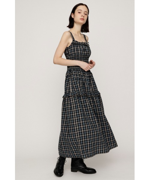 SLY(スライ)の「SHIRRING FRILL L/OP シャーリングフリルロングワンピース 秋服 キャミワンピース(ワンピース・レディース・ブラック系その他2/ネイビー系/ブラウン・1/2)」の15枚目の写真