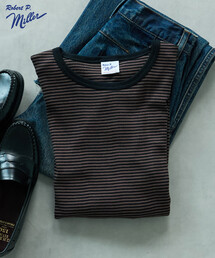 MILLER（ミラー）の「MILLER × FREAK'S STORE/ミラー 別注 Panel Rib LongSleeve T-shirt/クルーネック 配色 ボーダーロンT（Tシャツ/カットソー）」
