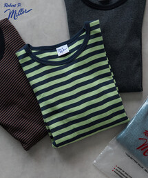 MILLER（ミラー）の「MILLER × FREAK'S STORE/ミラー 別注 Panel Rib LongSleeve T-shirt/クルーネック 配色 ボーダーロンT（Tシャツ/カットソー）」