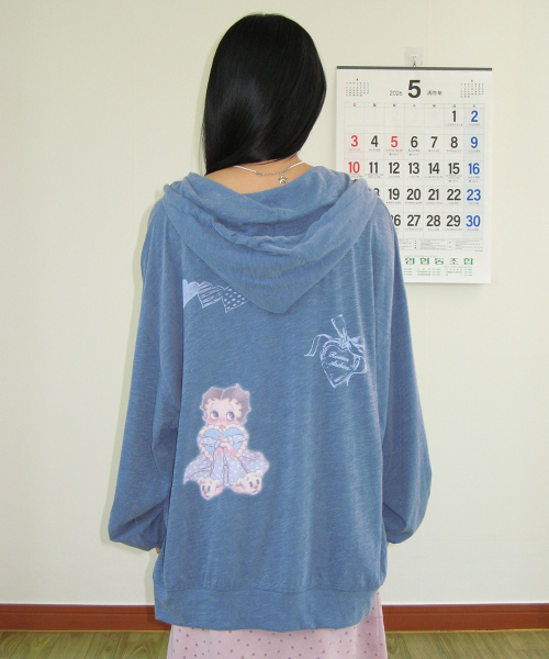 RONRON(ロンロン)の「BETTY BOOP DREAMY RIBBON HOODIE ZIP UP BLUE(パーカー・レディース・その他・FREE)」の4枚目の写真