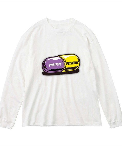 NOBOUND(ノーバウンド)の「NOBOUND(ノーバウンド) 長袖Tシャツ カプセルイラスト ロゴ プリント ビッグシルエット 5.6オンス ビッグTシャツ メンズ レディース ユニセックス ストリート(Tシャツ/カットソー・メンズ・ホワイト系1/ホワイト系2・XL/L/M/S)」の2枚目の写真