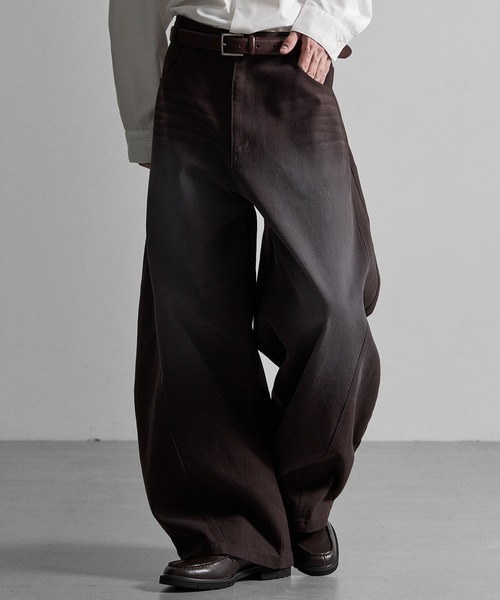 RUUBON(ルーボン)の「【 RUUBON】cotton twill barrel pants / コットンツイルバレルパンツ(デニムパンツ・メンズ・ブラウン/ベージュ・L/S/M)」の4枚目の写真