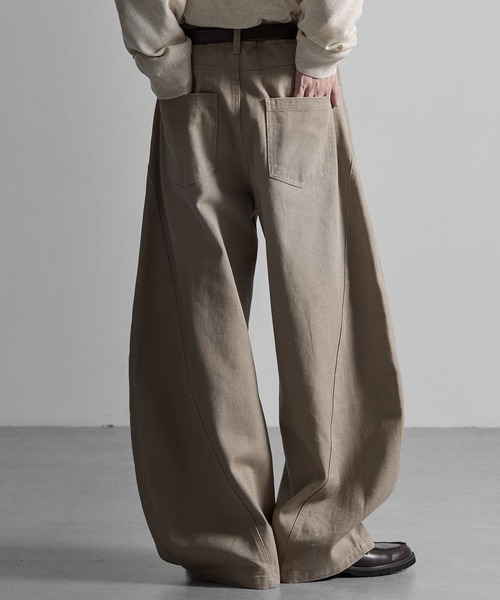 RUUBON(ルーボン)の「【 RUUBON】cotton twill barrel pants / コットンツイルバレルパンツ(デニムパンツ・メンズ・ブラウン/ベージュ・L/S/M)」の10枚目の写真