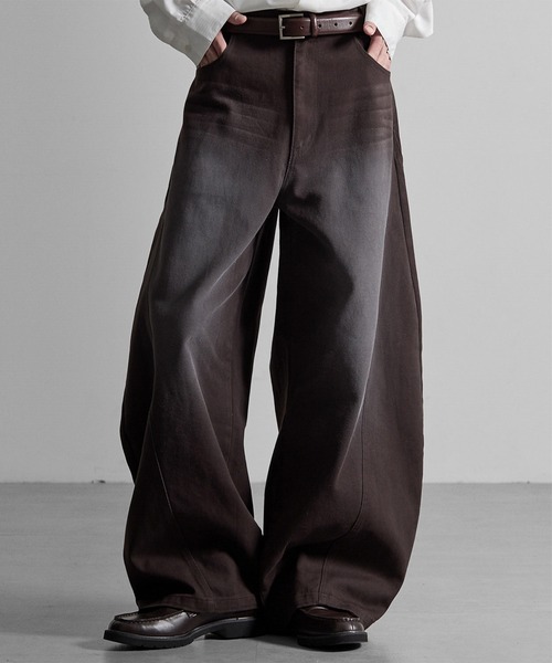 RUUBON(ルーボン)の「【 RUUBON】cotton twill barrel pants / コットンツイルバレルパンツ(デニムパンツ・メンズ・ブラウン/ベージュ・L/S/M)」の3枚目の写真
