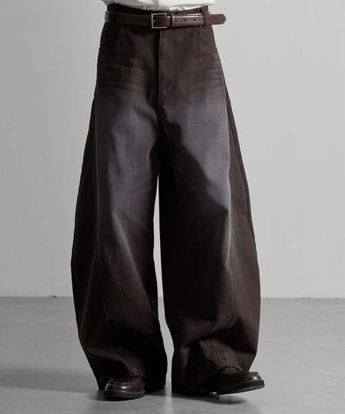 RUUBON(ルーボン)の「【 RUUBON】cotton twill barrel pants / コットンツイルバレルパンツ(デニムパンツ・メンズ・ブラウン/ベージュ・L/S/M)」の5枚目の写真