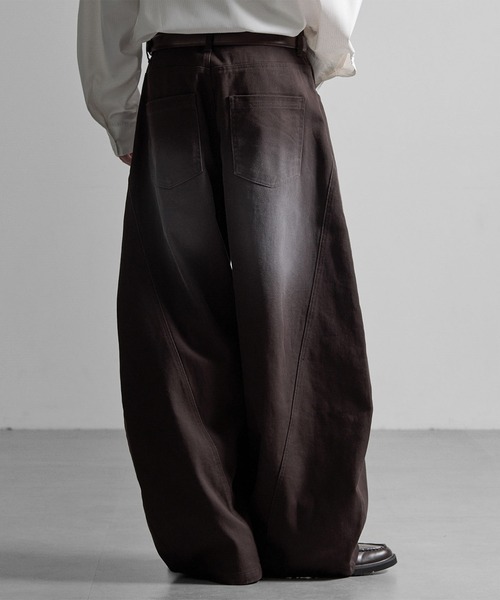 RUUBON(ルーボン)の「【 RUUBON】cotton twill barrel pants / コットンツイルバレルパンツ(デニムパンツ・メンズ・ブラウン/ベージュ・L/S/M)」の6枚目の写真