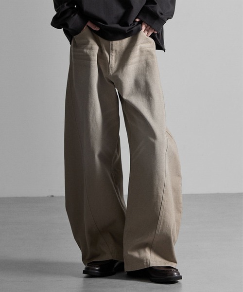 RUUBON(ルーボン)の「【 RUUBON】cotton twill barrel pants / コットンツイルバレルパンツ(デニムパンツ・メンズ・ブラウン/ベージュ・L/S/M)」の7枚目の写真