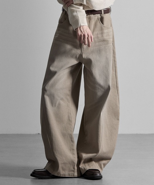 RUUBON(ルーボン)の「【 RUUBON】cotton twill barrel pants / コットンツイルバレルパンツ(デニムパンツ・メンズ・ブラウン/ベージュ・L/S/M)」の8枚目の写真