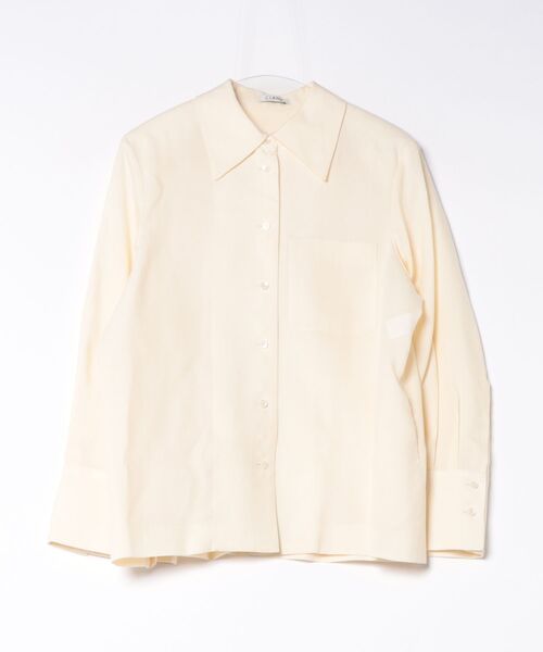 CLANE(クラネ)の「CLANE/クラネ/TENCEL SHIRT JACKET(シャツ/ブラウス・レディース・アイボリー/ブラウン系その他5・1)」の1枚目の写真