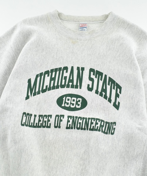 VINTAGE(ヴィンテージ)の「【USED】90's SOFFE “MICHIGAN STATE COLLEGE OF ENGINEERING” リバースタイプ スウェット USA製(スウェット・メンズ・グレー・LARGE)」の10枚目の写真