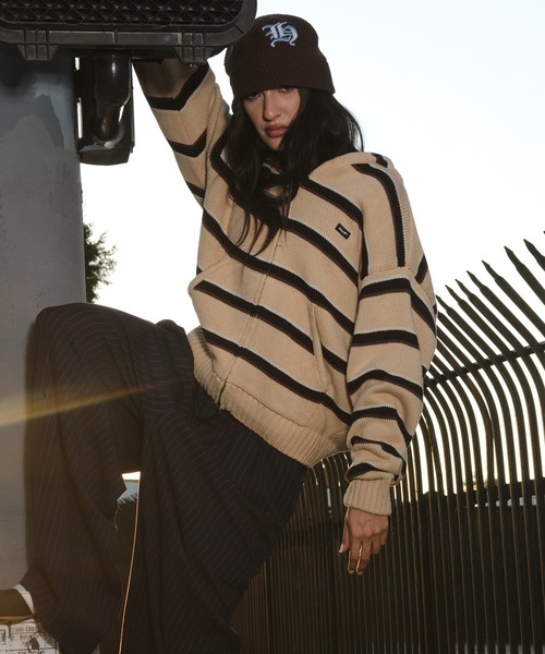 HUF(ハフ)の「BANKS HOODED SWEATER(ニット/セーター・メンズ・タン/グリーン系その他・L/M)」の1枚目の写真