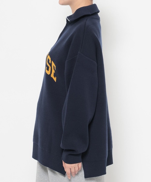 LEPSIM（レプシィム）の「【産前・産後対応】マタニティ／ハーフZIPロゴニットチュニック　839127（マタニティウェア/グッズ・レディース・ネイビー/グレー/ナチュラル/ブラウン・FREE）」の6枚目の写真