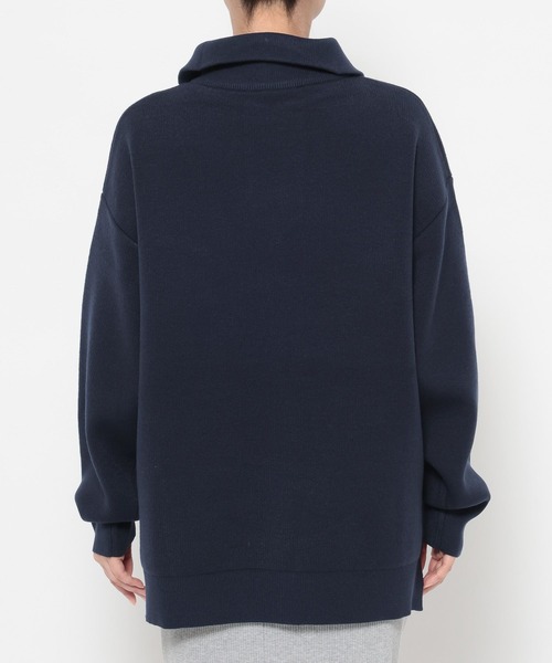 LEPSIM（レプシィム）の「【産前・産後対応】マタニティ／ハーフZIPロゴニットチュニック　839127（マタニティウェア/グッズ・レディース・ネイビー/グレー/ナチュラル/ブラウン・FREE）」の7枚目の写真