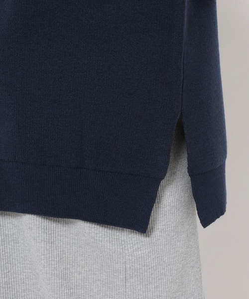 LEPSIM（レプシィム）の「【産前・産後対応】マタニティ／ハーフZIPロゴニットチュニック　839127（マタニティウェア/グッズ・レディース・ネイビー/グレー/ナチュラル/ブラウン・FREE）」の10枚目の写真